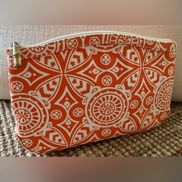 Donna Dixon “Cynthia” Orange Medallion Clutch, Pouch or Cosmetic Bag. - Picture 1 of 11